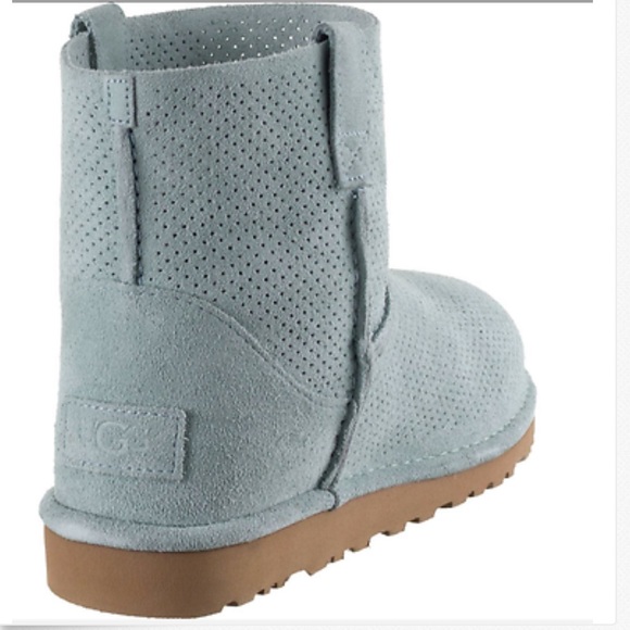 UGG Classic AVR Aloe Unlined Suede Mini Perf Boots - Picture 3 of 8